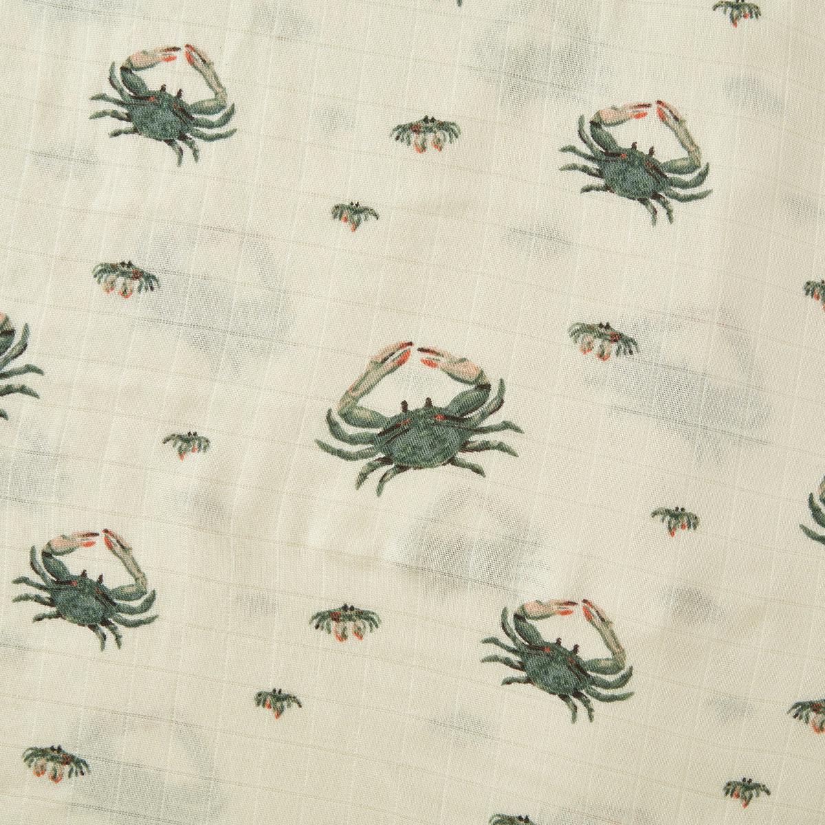 Coastal Crab Hooded Swaddle Blanket