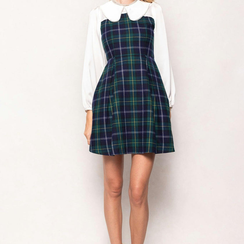 Tawny Dress in Nocturne Plaid