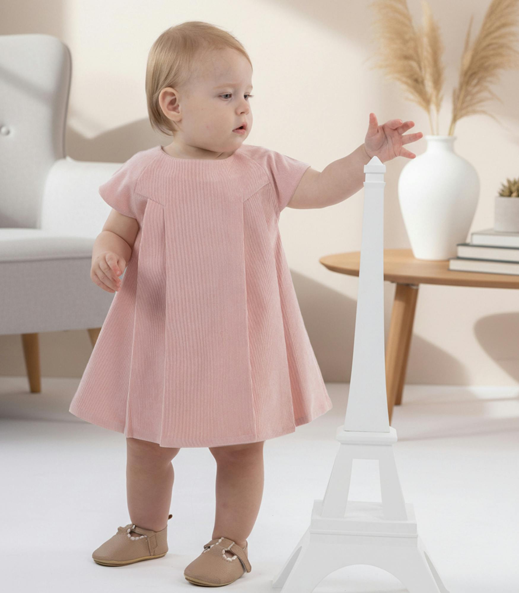 Rose Baby Dress, Candy Pink
