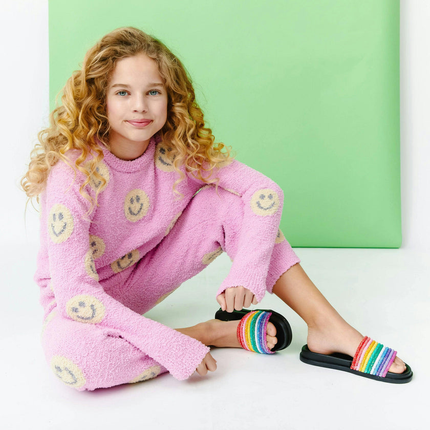 Pinky Fuzzy Smiley Emoji  Set