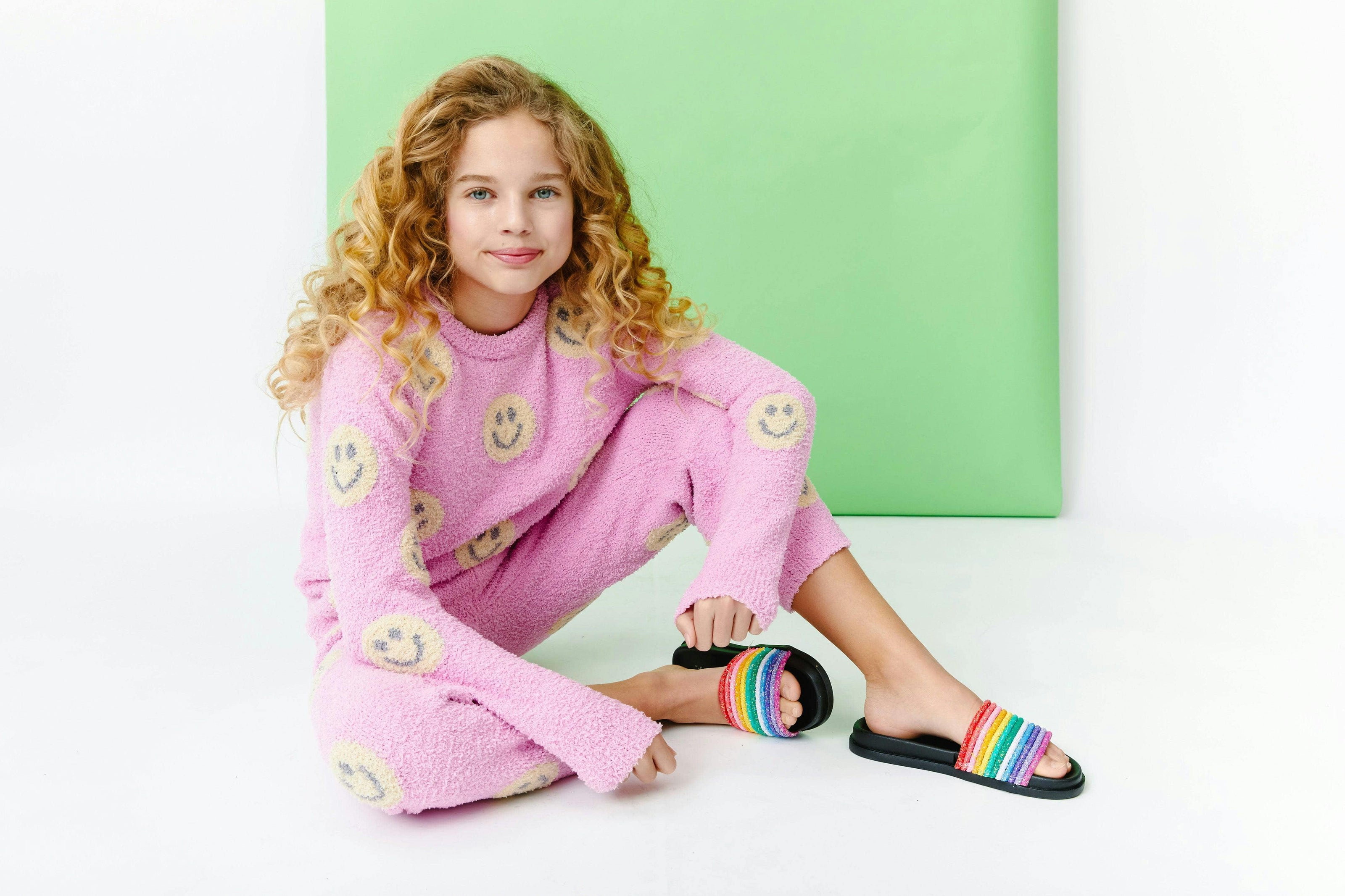 Pinky Fuzzy Smiley Emoji  Set