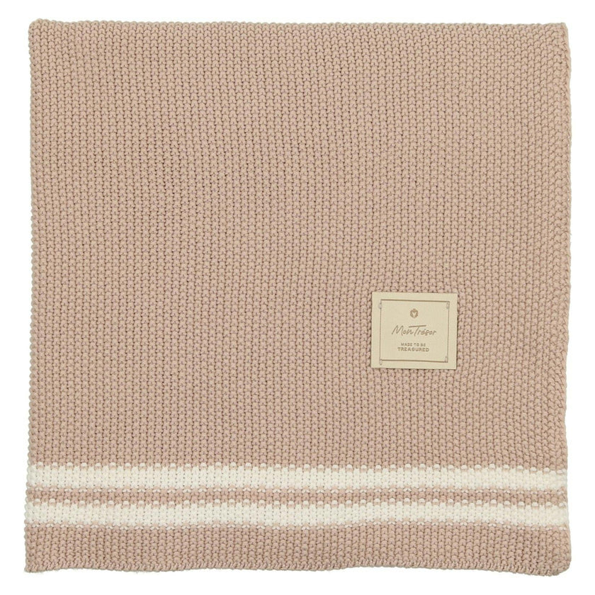 Duo Stripe Chunky-Knit Blanket