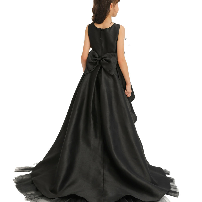 Black Accented Tea Styled Salem Dress