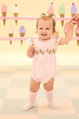 Baby Hattie Romper in Embroidered Spring Floral
