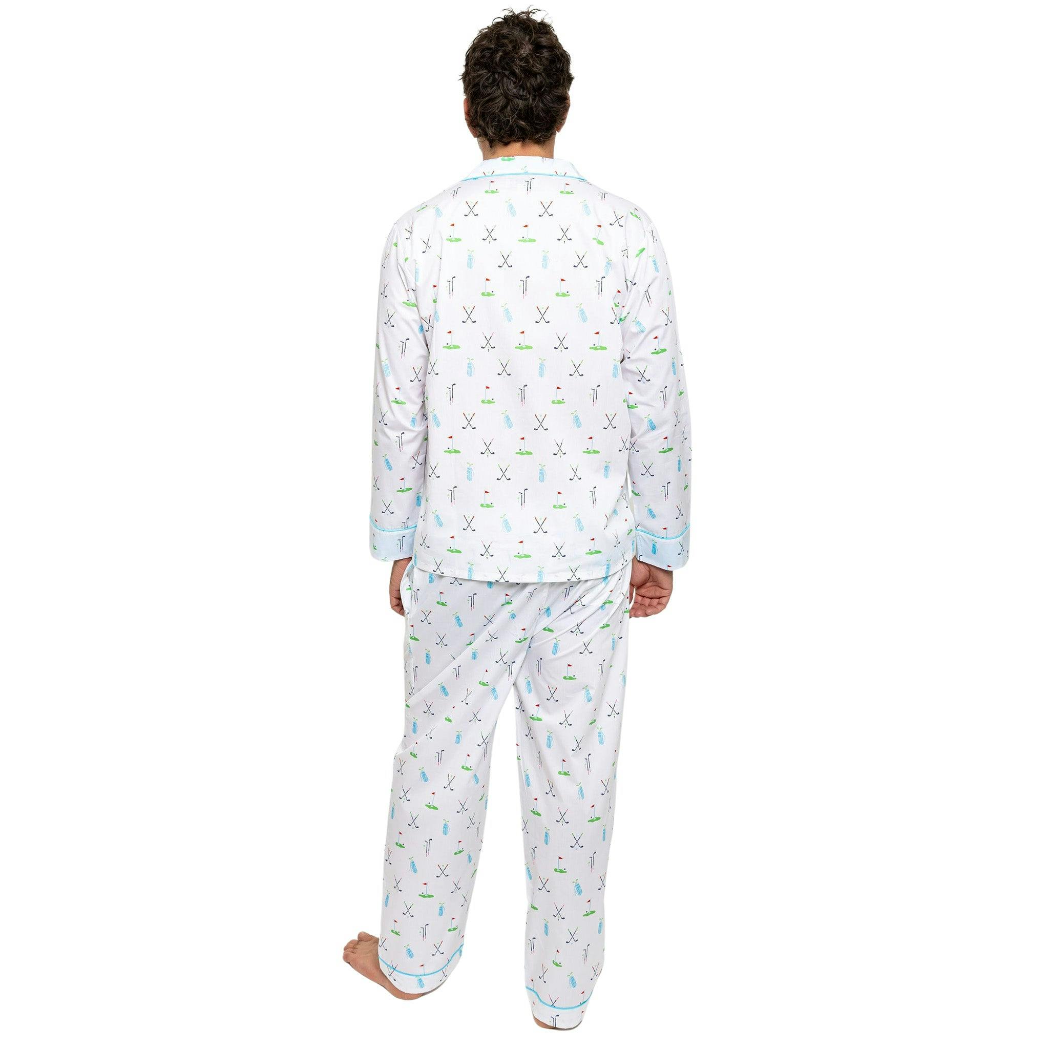 Men's Golf Long PJ Set - Organic Cotton Poplin