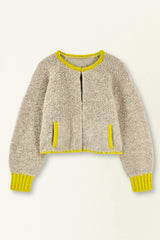 Fargo Knit Jacket in Sand/Lemongrass