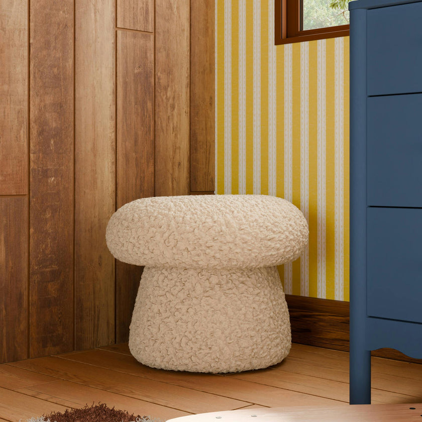 Mushroom Pouf in Chai Shearling