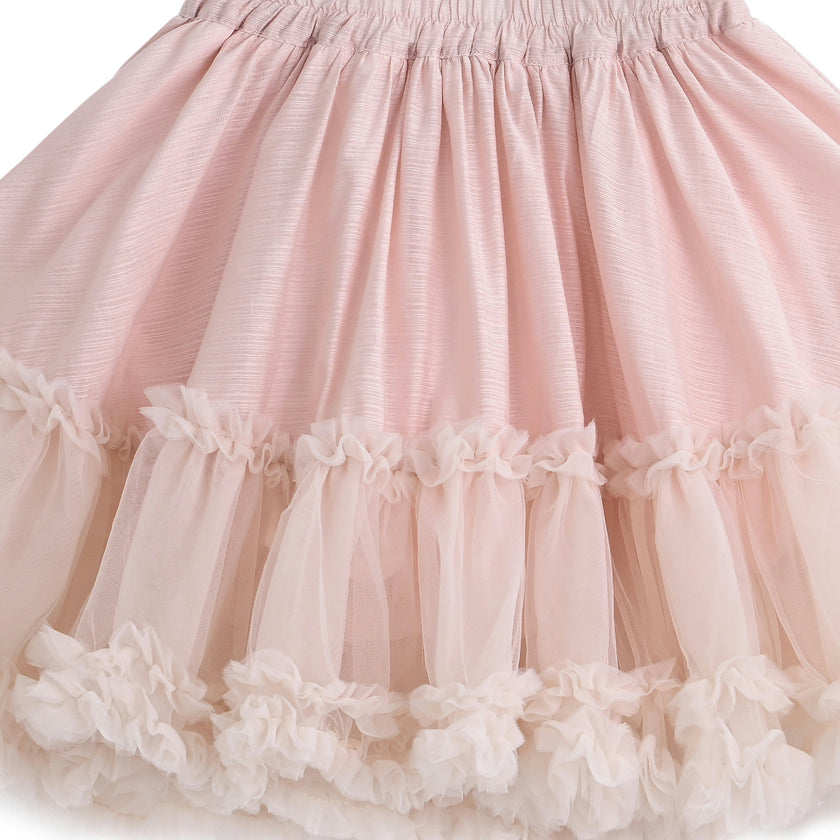 Pink Tulle Ruffle Skirt Set
