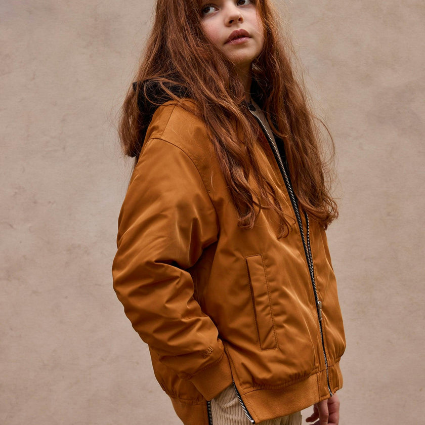 Padded Bomber Jacket With Removable Hood