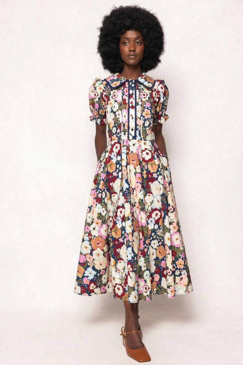 Sophia Dress in Midnight Garden