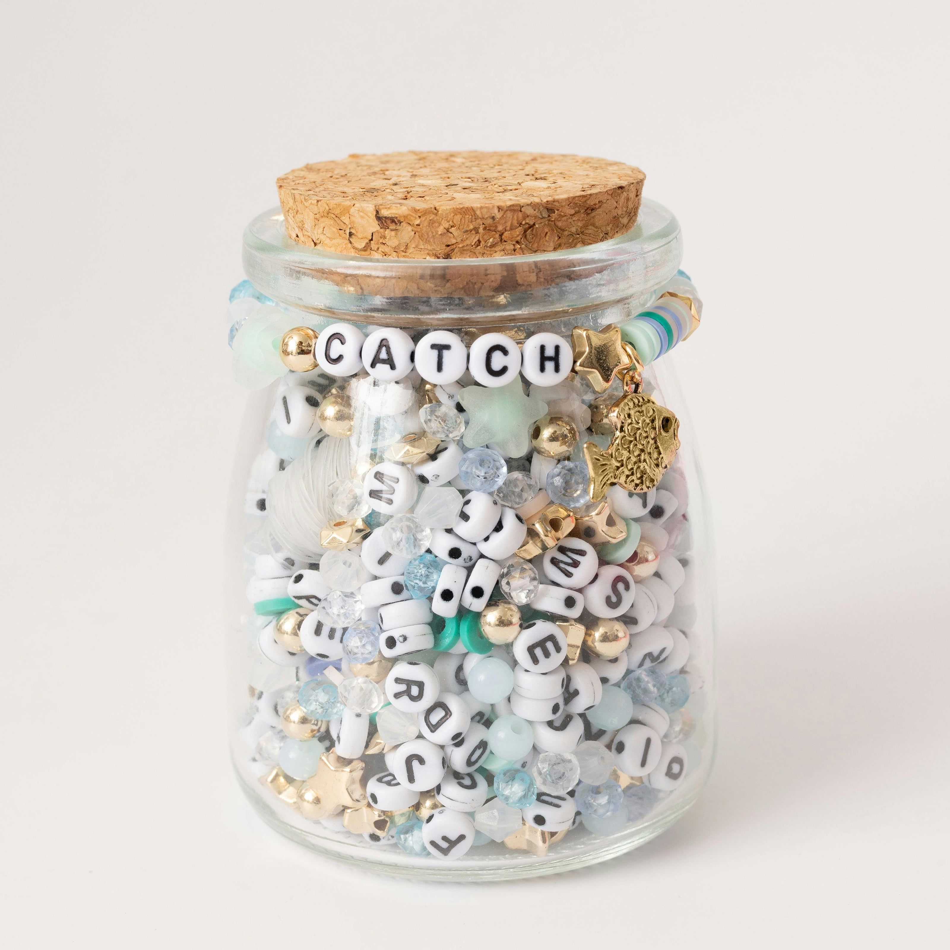 Catch Alphabet Bead Jar with Fish Charm