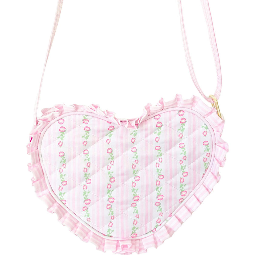 Customizable Quilted Floral Heart Purse