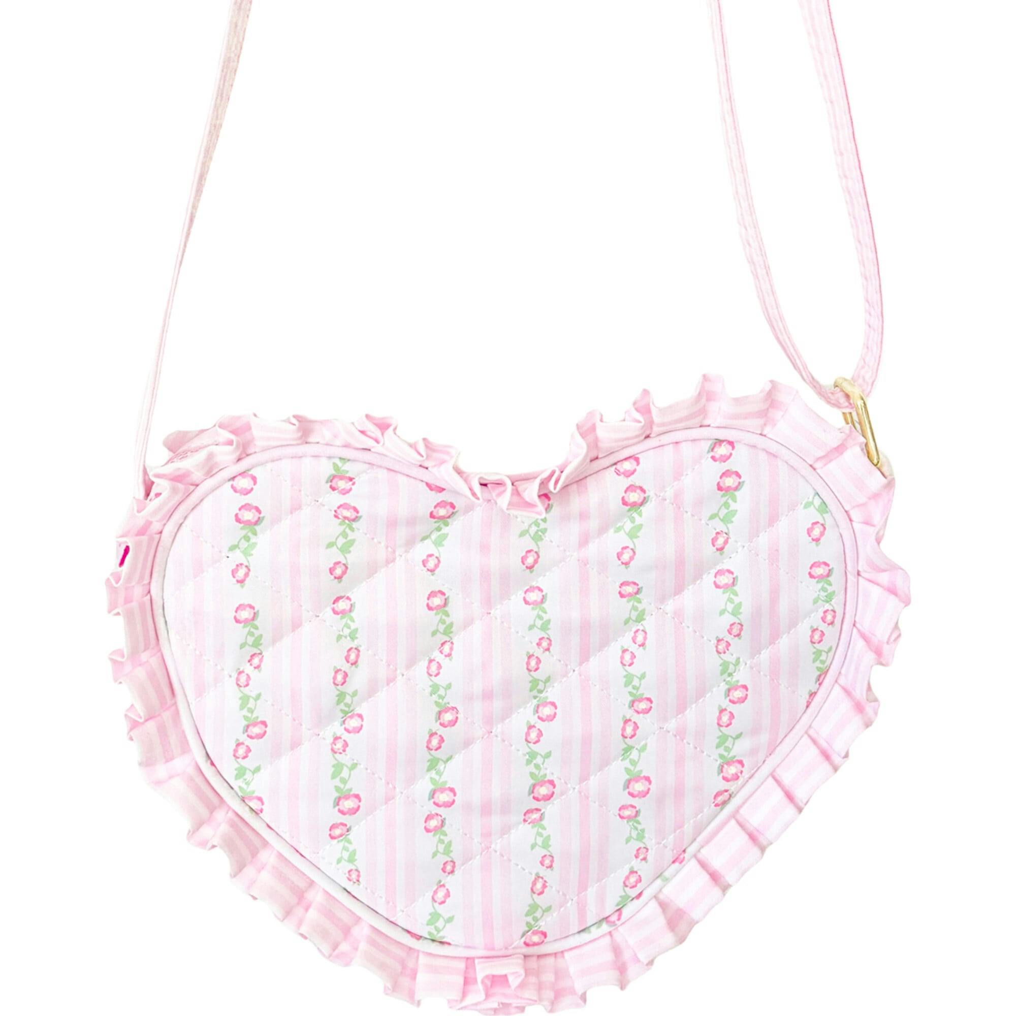 Customizable Quilted Floral Heart Purse