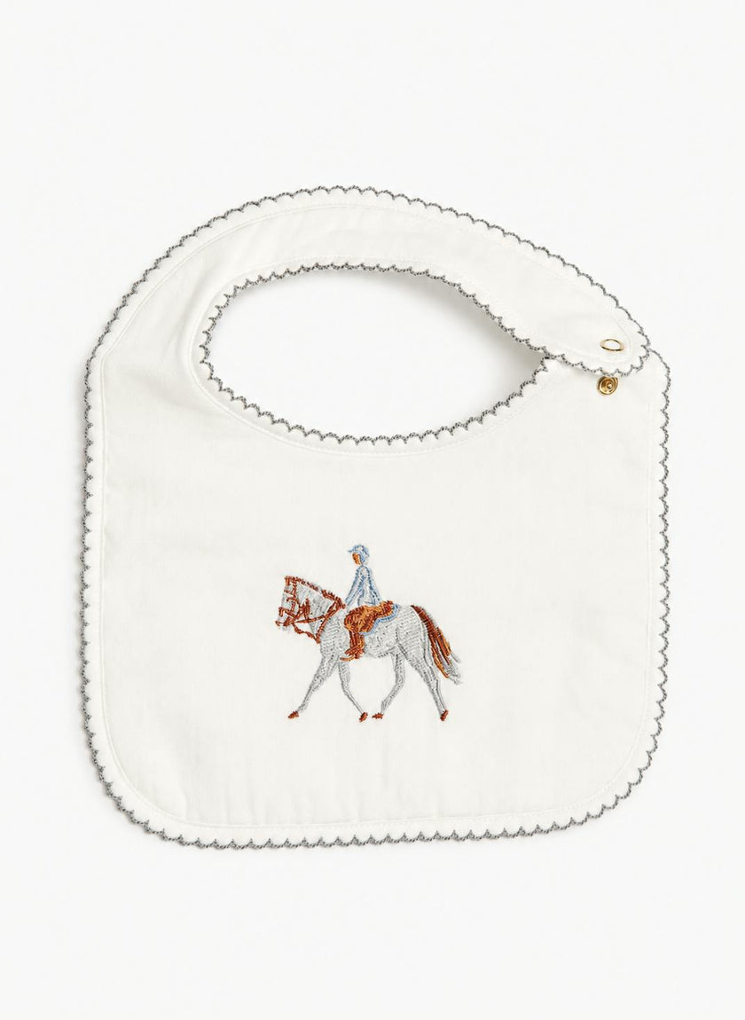 Baby Classic Bib - Embroidered Horse