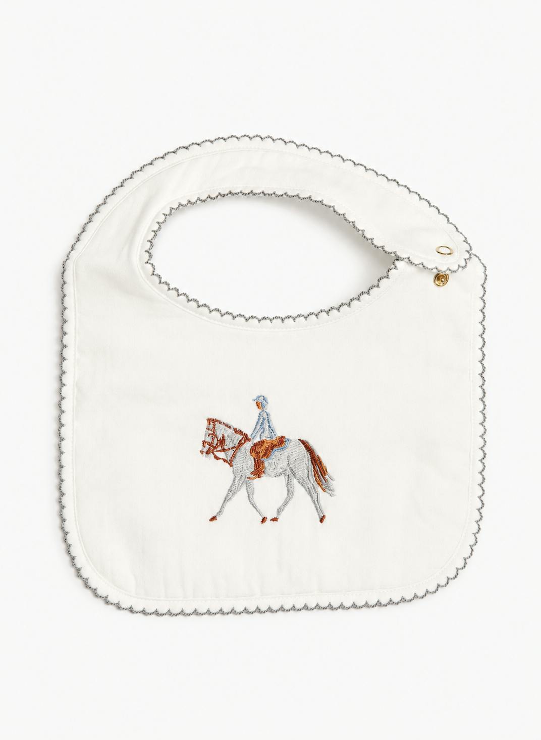 Baby Classic Bib - Embroidered Horse