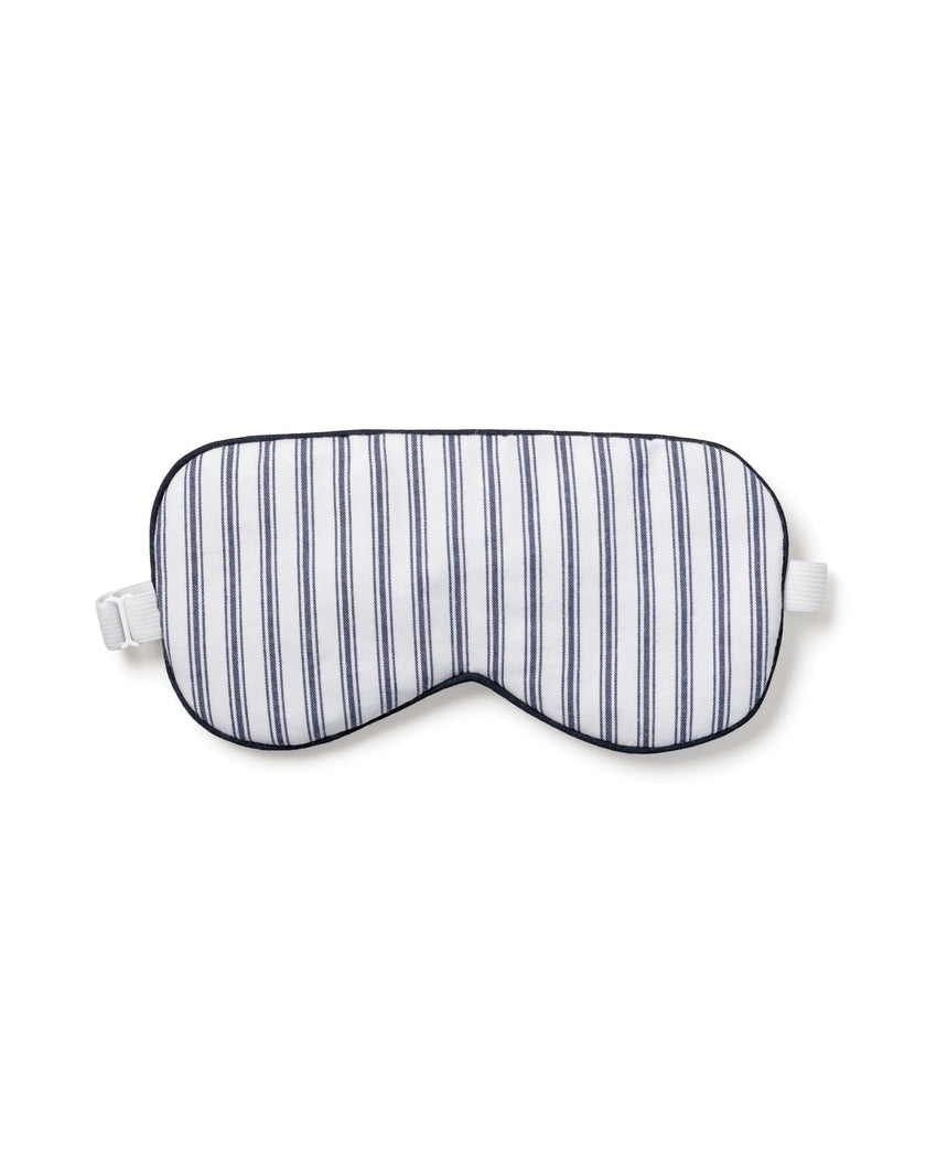 Adult's Twill Sleep Mask in Navy French Ticking