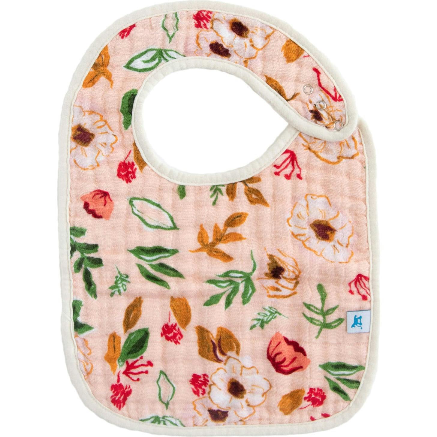 Cotton Muslin Classic Bib 3 Pack - Vintage Floral