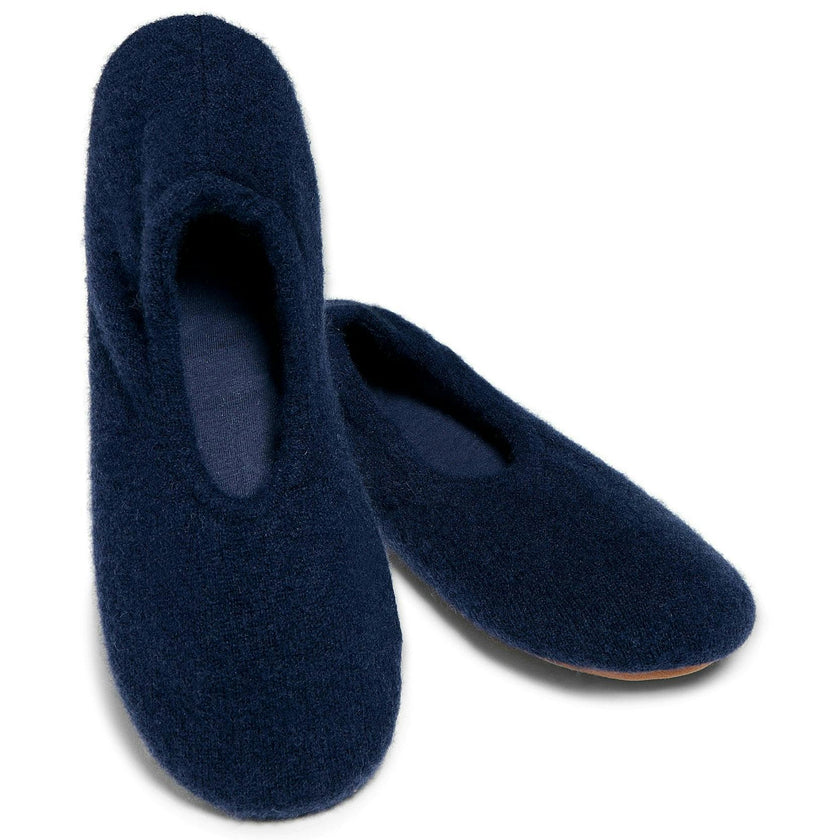 Women's Cashmere Slippers in Navy