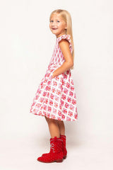 Mini Kylie Dress in Rouge Lattice Floral