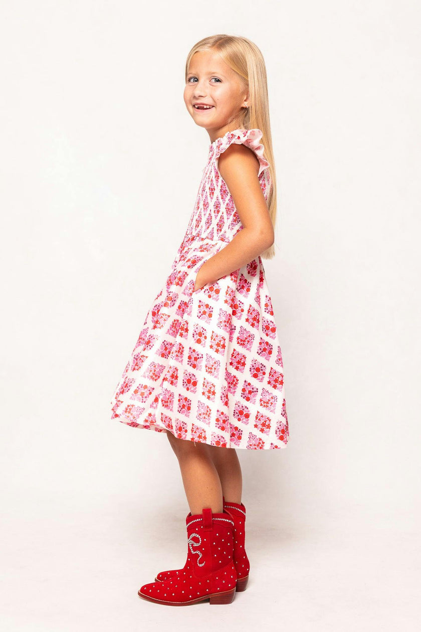Mini Kylie Dress in Rouge Lattice Floral