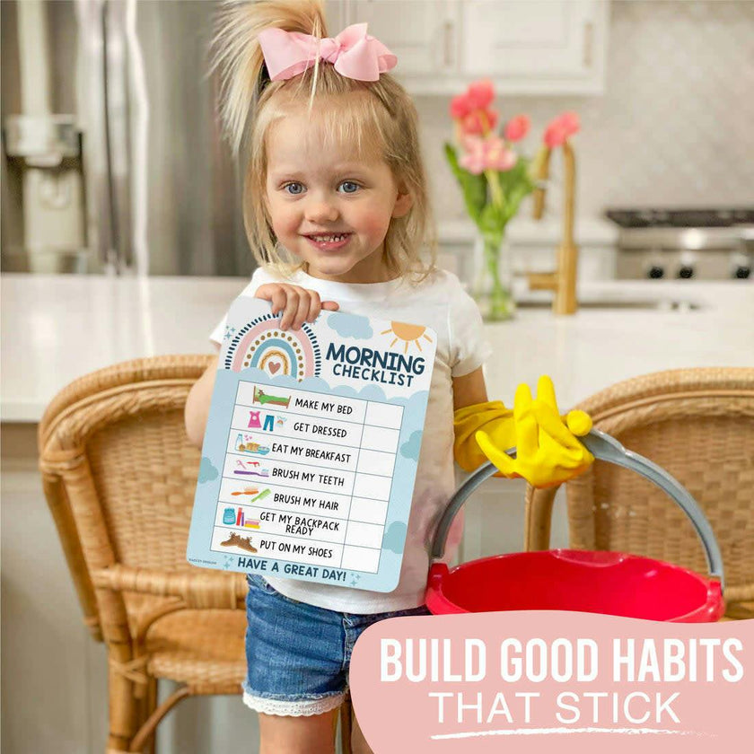 Boho Rainbow Kids Reward Sticker Charts & Day-N-Night Routine Charts Bundle