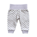 Fleece Sweatpants Lavender Cloud Checkered