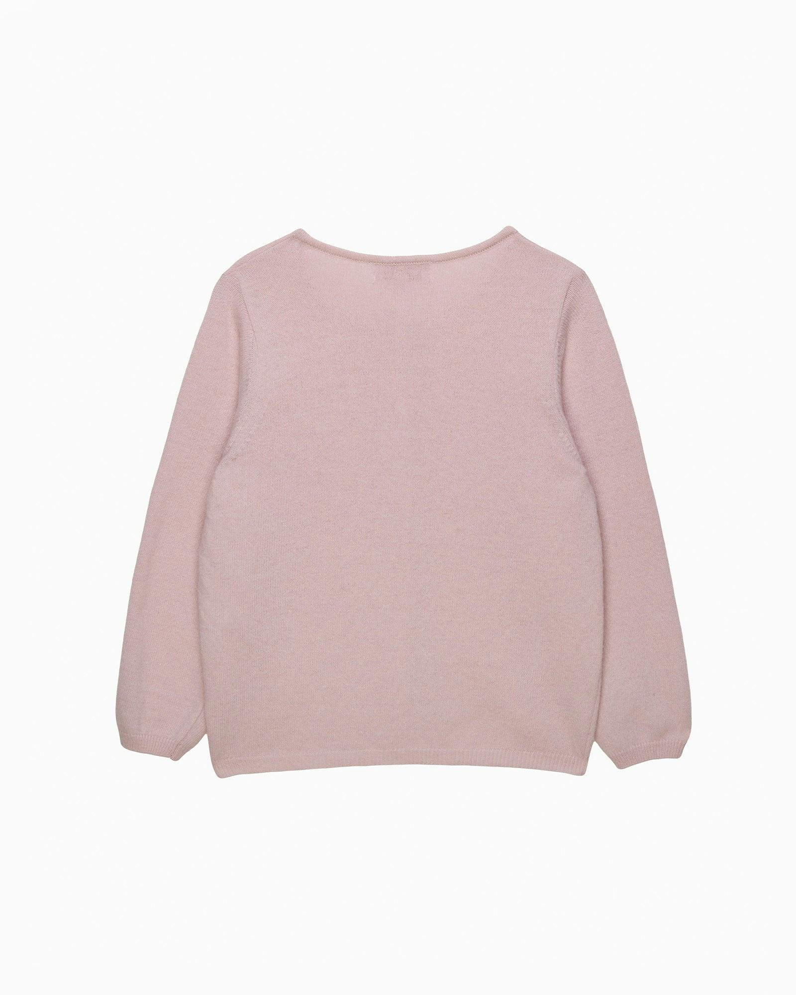 Velvet Bow Cardigan in Pink