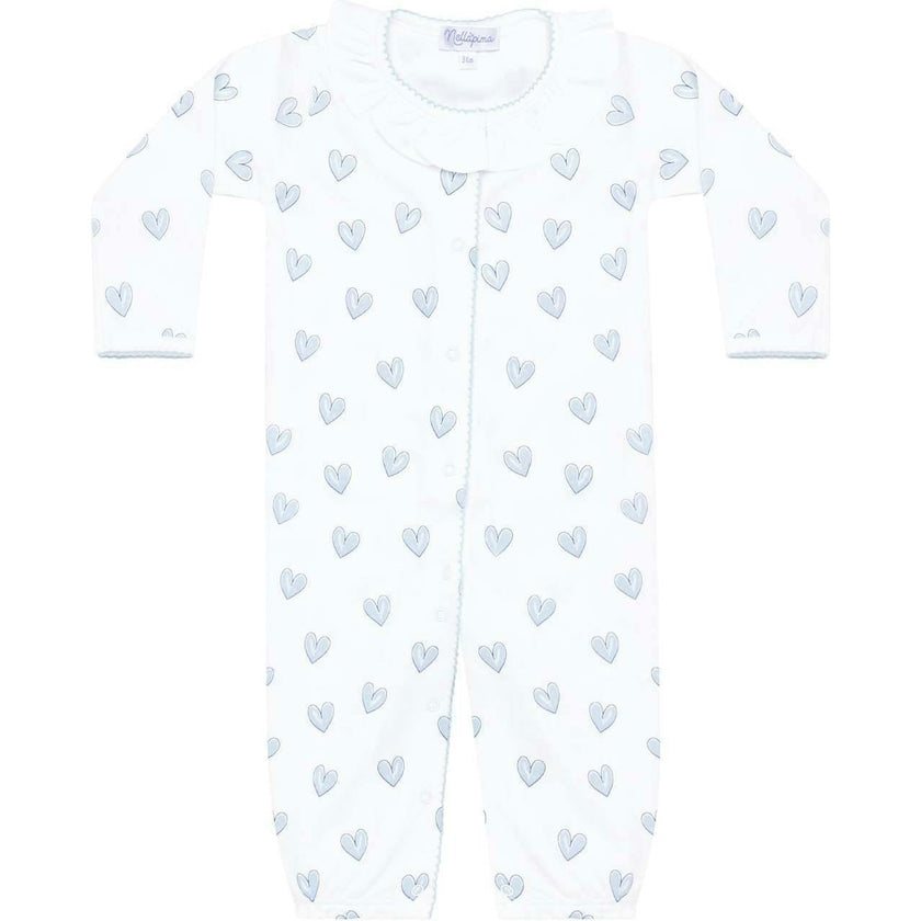Blue Heart Print Converter Gown