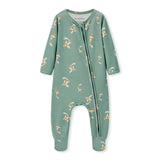 Swimming Koi Cotton Stretch Zipper Footed Romper