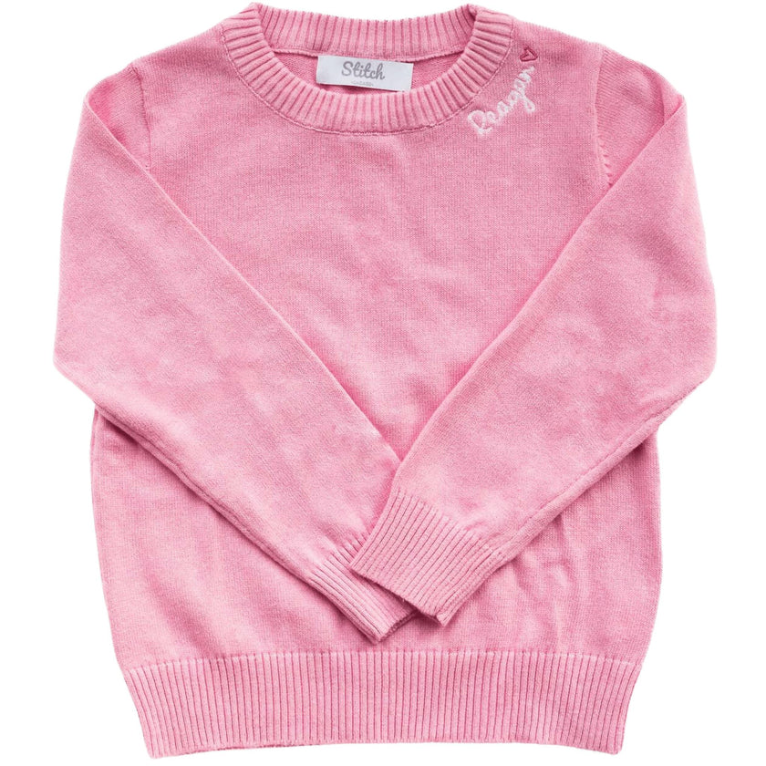 Personalized Embroidered Heart Crewneck Sweater