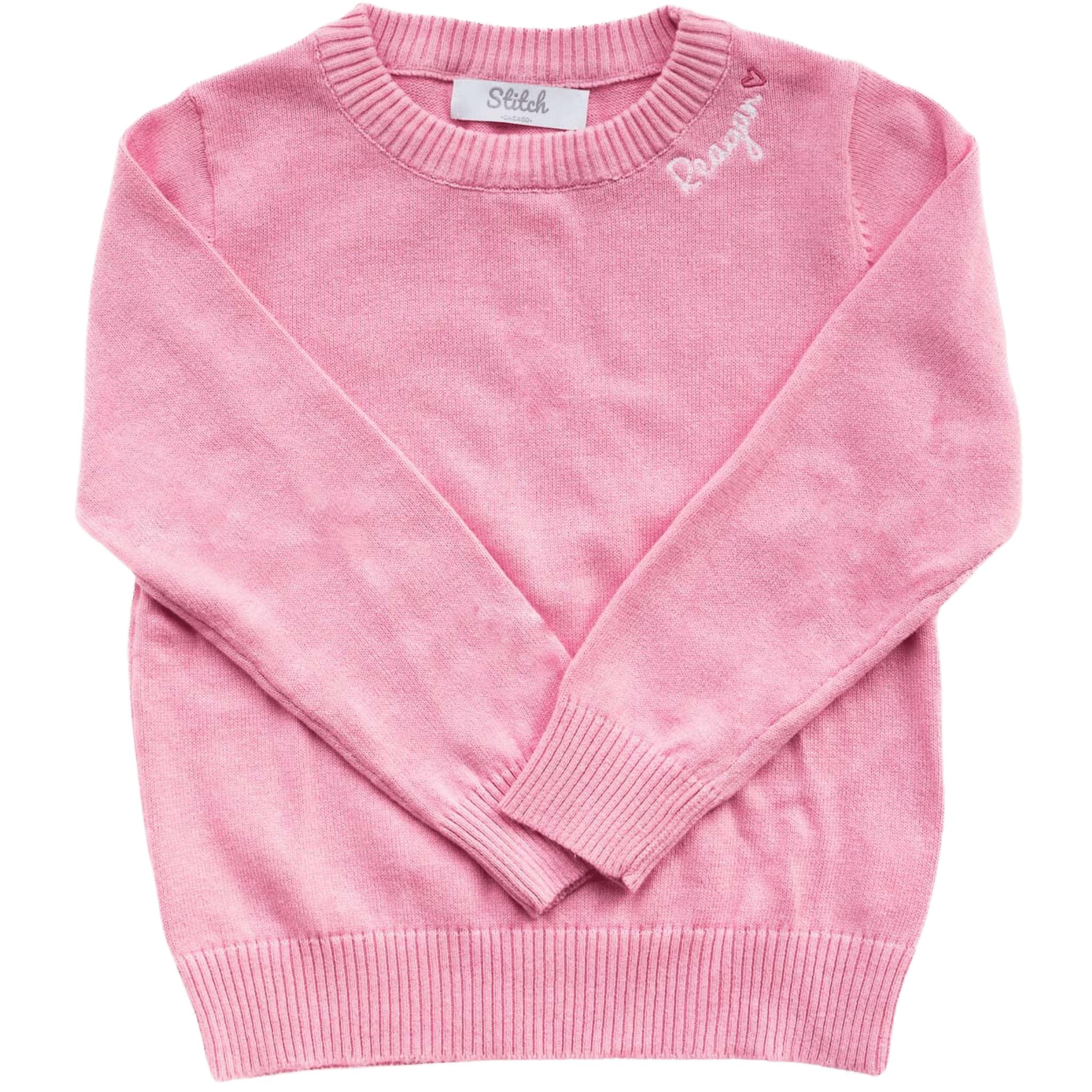 Personalized Embroidered Heart Crewneck Sweater