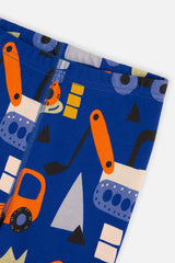 Organic Cotton Two Piece Pajama Set Blue Truck Print