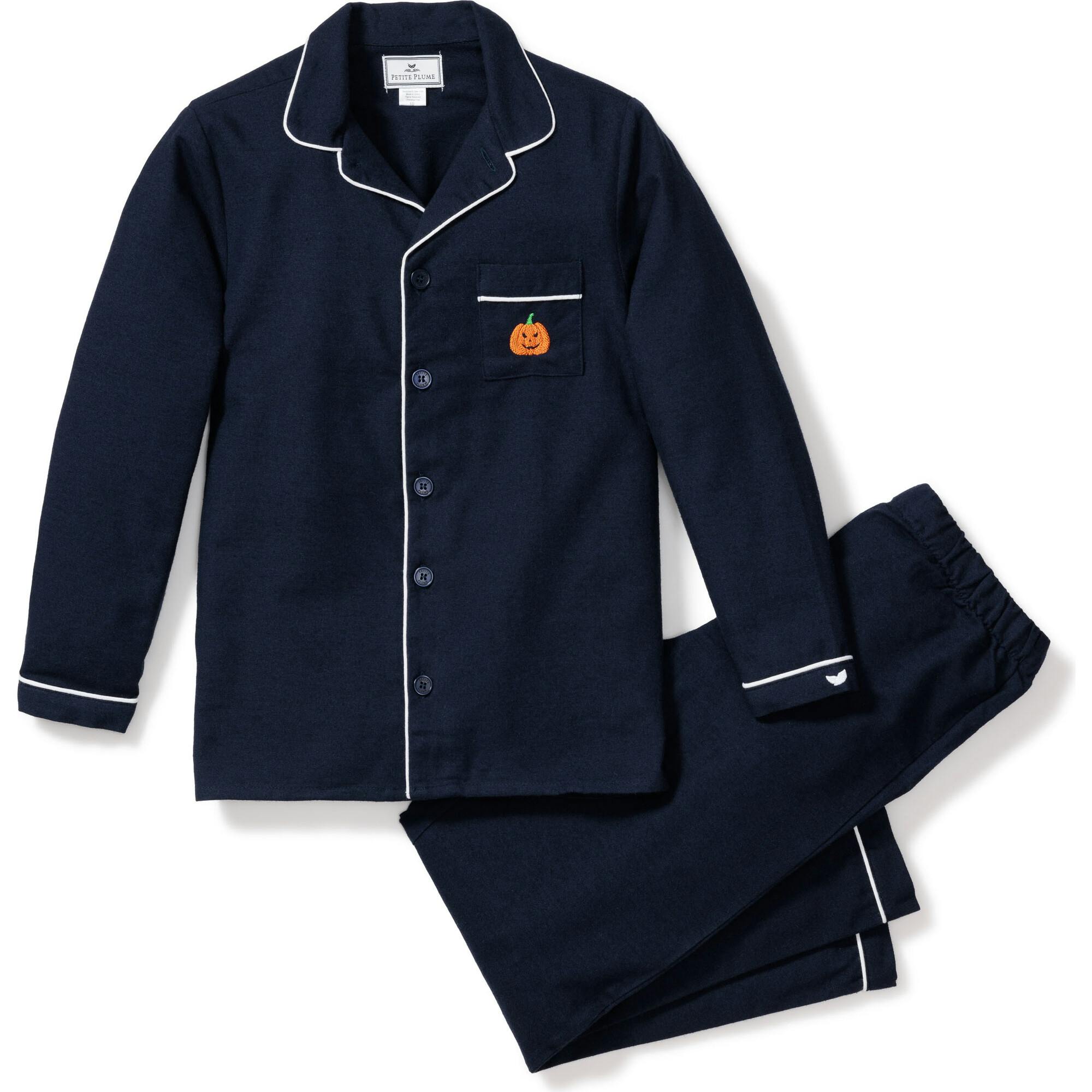 Kid's Flannel Pajama Set in Navy
