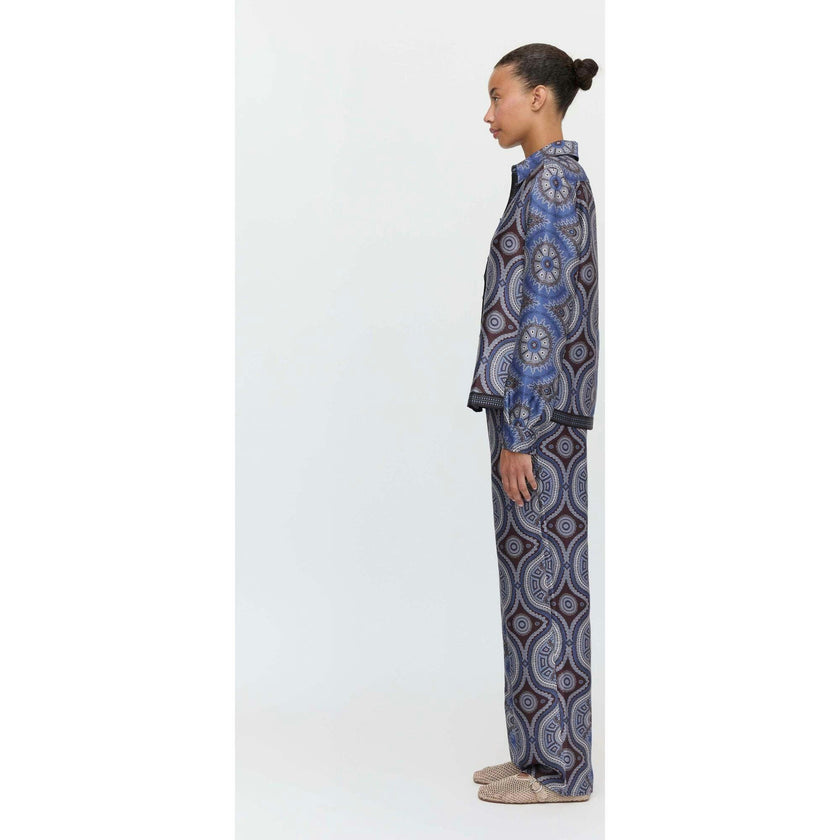 The Taylor Pant - Brown Cobalt Medallion