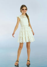 Alisha Frill Embroidery Mini Dress