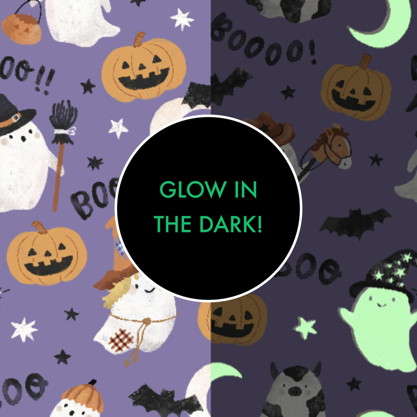 Costumed Ghosts - Glow In The Dark - Purple - Long Sleeve Loungewear Set
