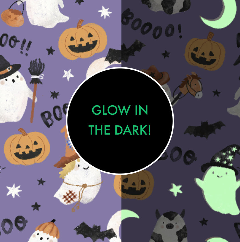 Costumed Ghosts - Glow In The Dark - Purple - Long Sleeve Loungewear Set