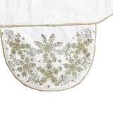 Ivory Velvet Mantel Scarf Hand Beading and Crewel Embroidery - 72" Arcadia Home