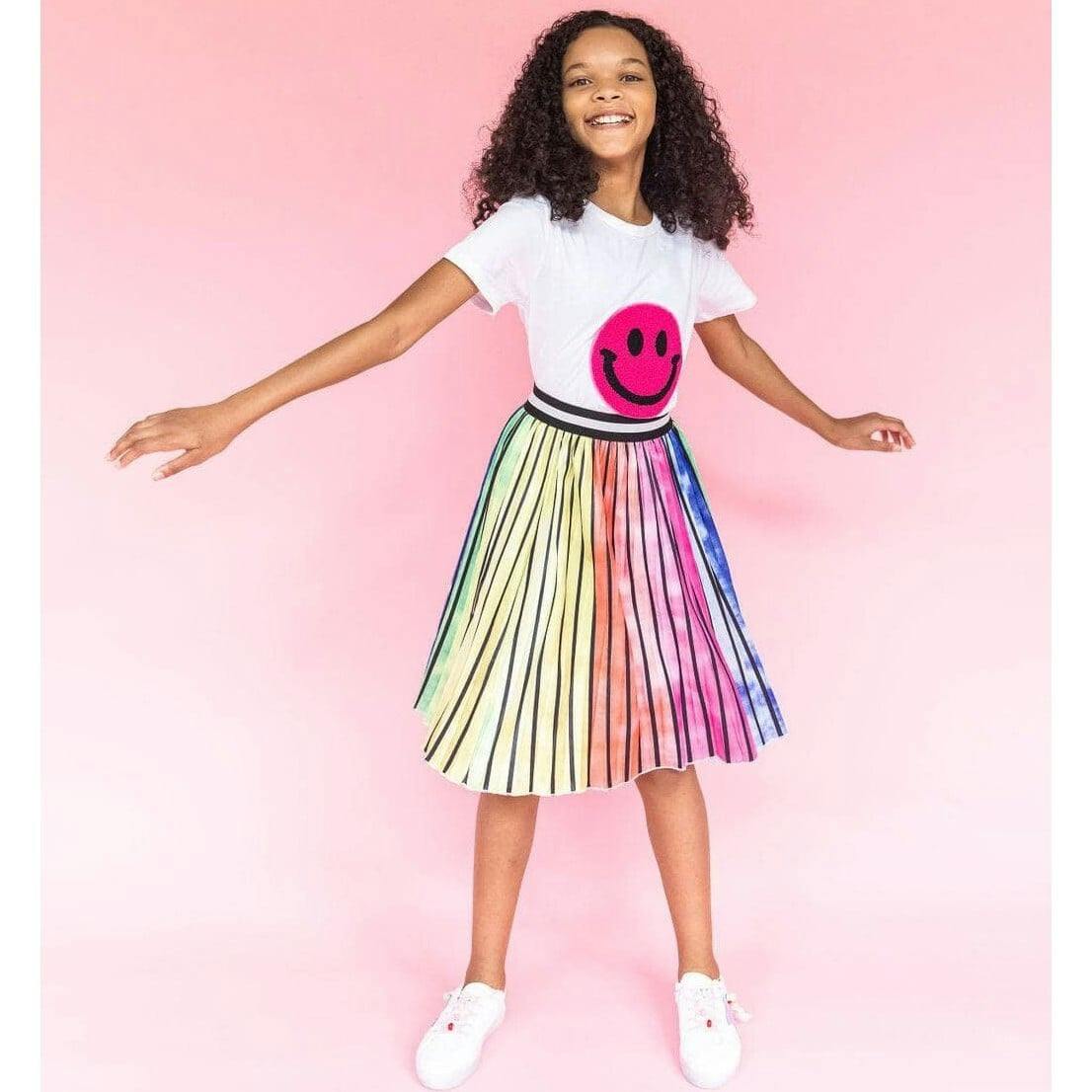 Ombre Stripe Midi Skirt