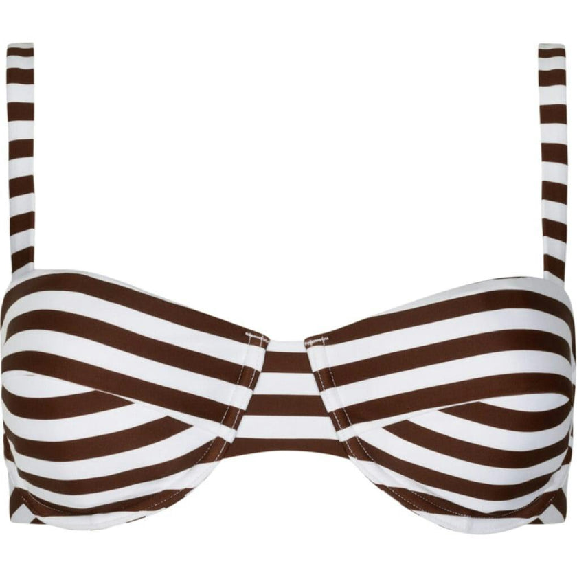 women's cocoa stripe cup bikini top
