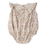 Organic Sleeveless Ruffle Bubble Romper - Pastel Bloom