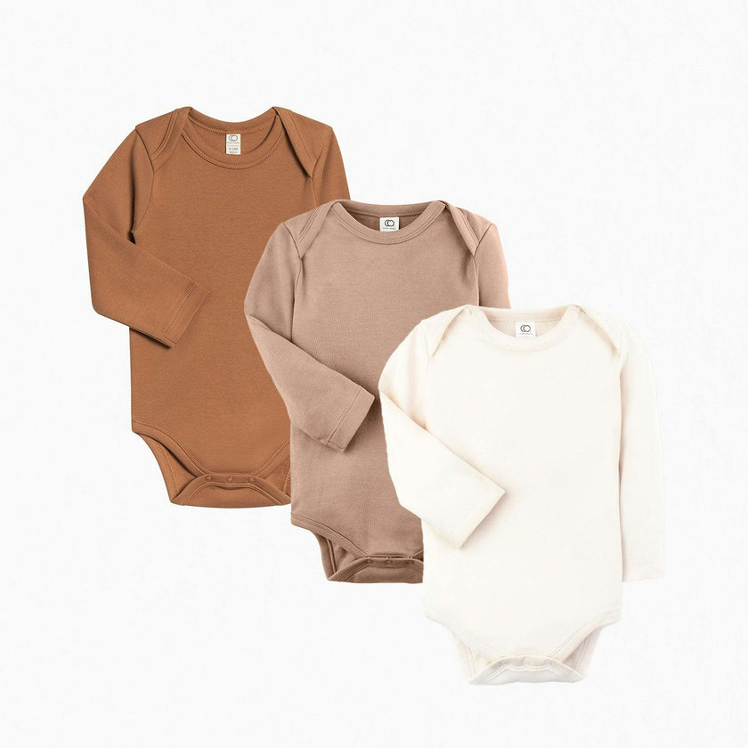 3-Pack Classic Long Sleeve Bodysuit Bundle Thyme + Heather Grey + White