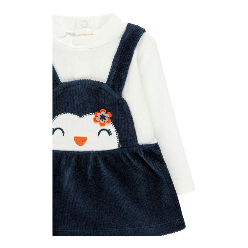 Navy Penguin Pinafore Dress
