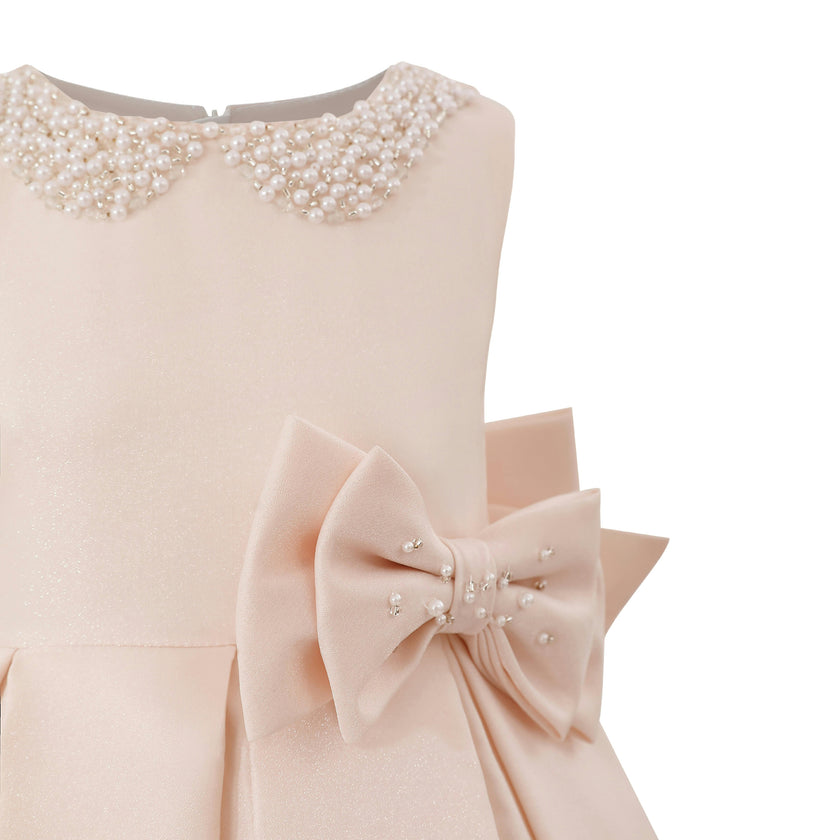 Pink Melinda Pearl Double Bow Dress