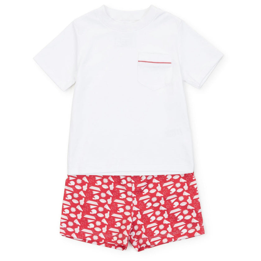 Walker Boys' Short Set - Pep Rally Red