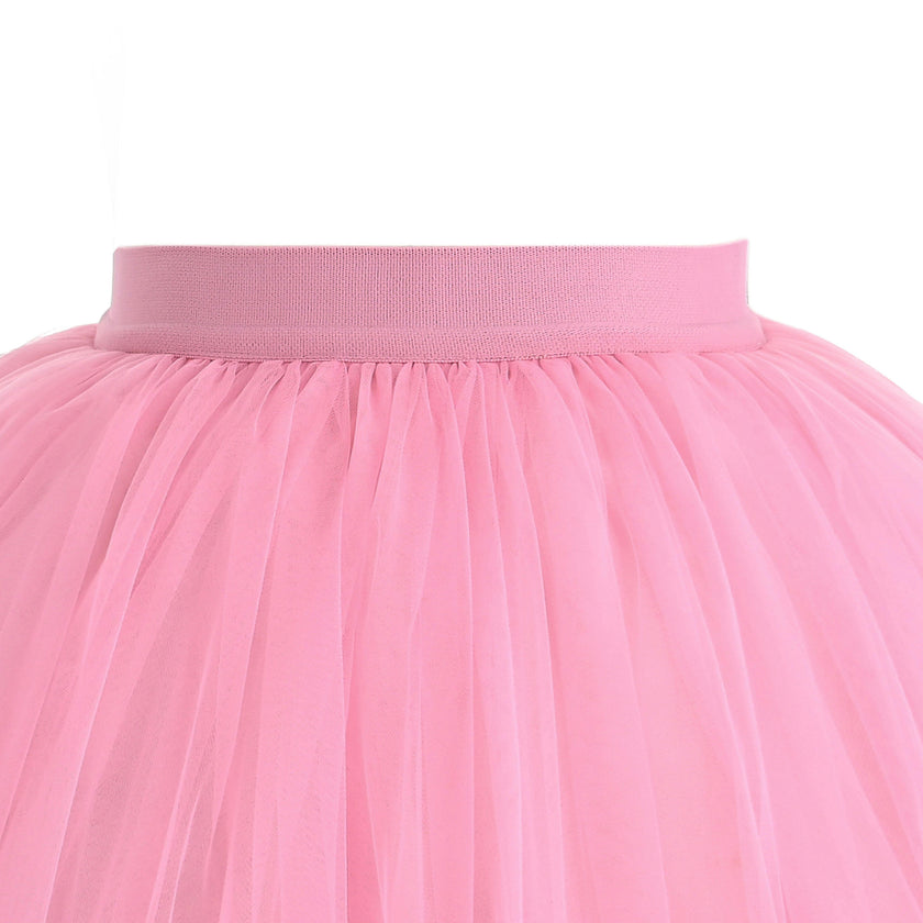Pink Layered Tulle Skirt