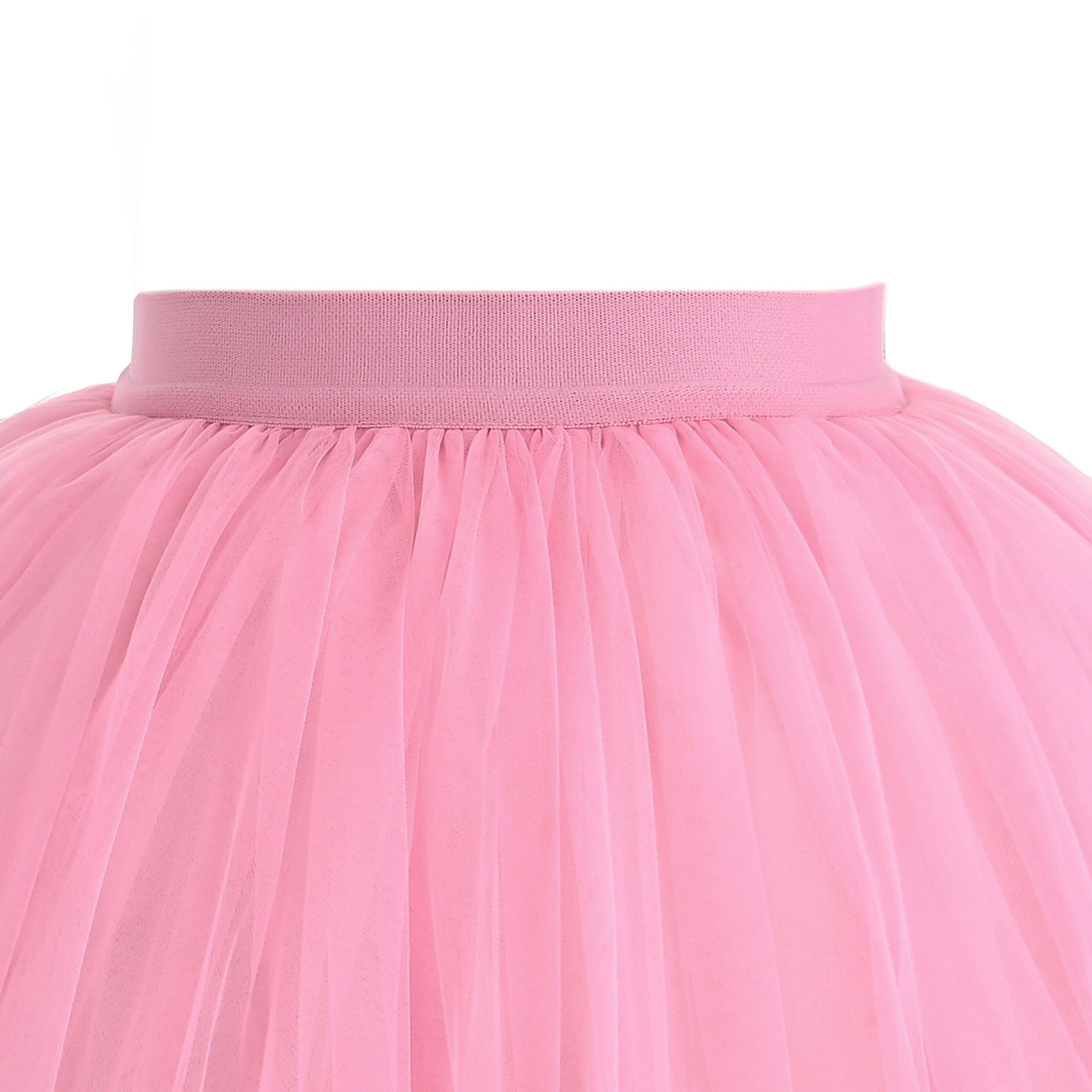 Pink Layered Tulle Skirt