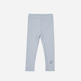 Embroidered Cotton Leggings Blue