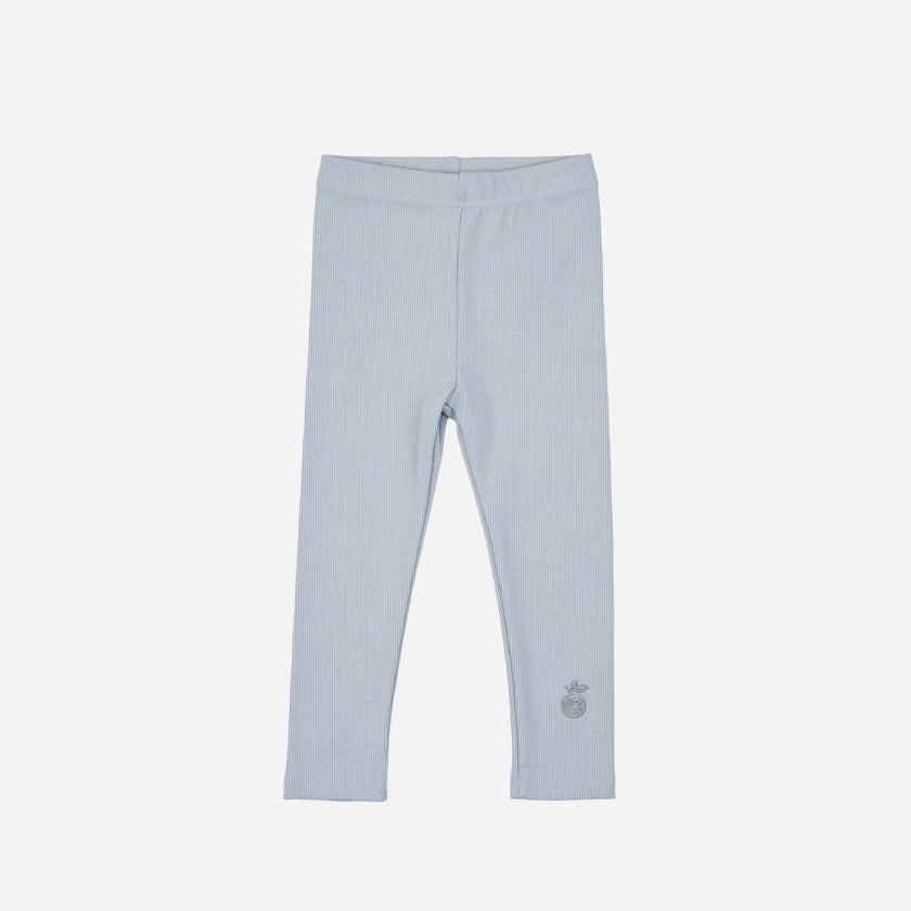 Embroidered Cotton Leggings Blue