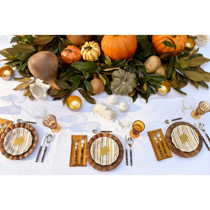 Turkey Stripes Ruffle Salad Plate